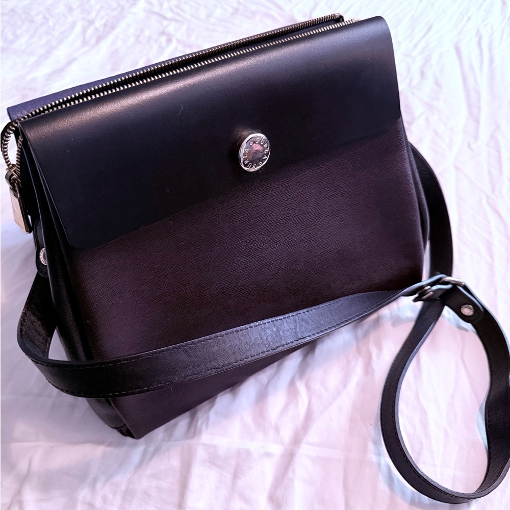 Furla Navy and Black leather bag
